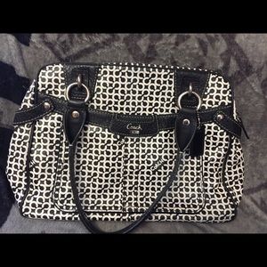 Leather black Coach Bag great condition